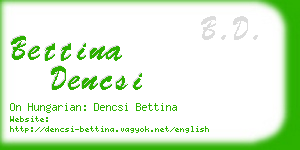 bettina dencsi business card